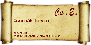 Csernák Ervin névjegykártya