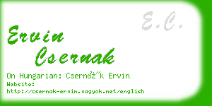 ervin csernak business card